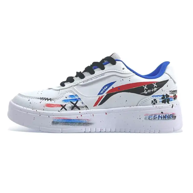 Li Ning Duda Coverage Waterproof Cushioning Coverage Waterproof Cushioning Low top Skateboard Shoes Men's White