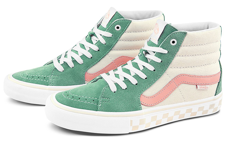Кеды Vans SK8 Pro (зелено-бежево-розовые) — Зелёный / бежевыйбелый / розовый — фото 2
