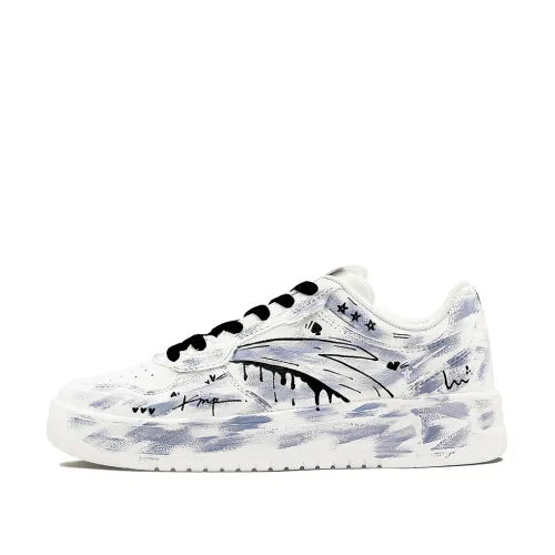 Anta Slip Resistant Cushioning Low top Skateboard Shoes Men's White Purple