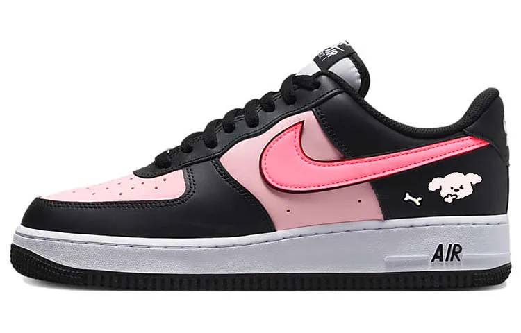 Nike Air Force 1 Urban Chic Style Hot Girl With Peace Gesture Puppy Slip Resistant Cushioning Abrasion Resistant