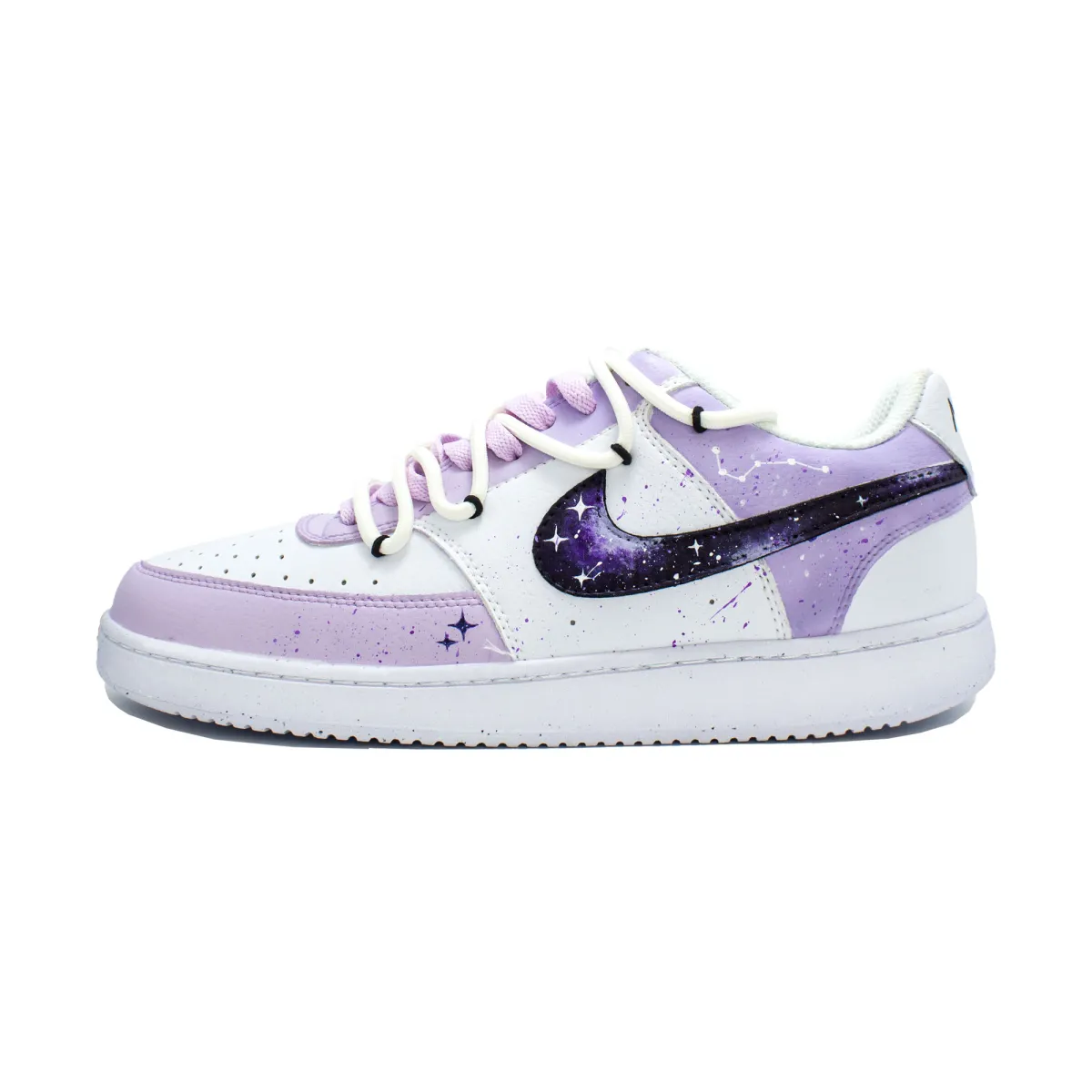 Nike Court Vision 1 Ink Dyed Galaxy Abrasion Resistant Low top Skateboard Shoes Unisex Purple