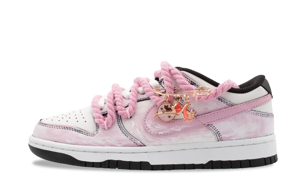 Nike Dunk Pink Ocean Abrasion Resistant Abrasion Resistant Low top Skateboard Shoes Women's Girly Pink