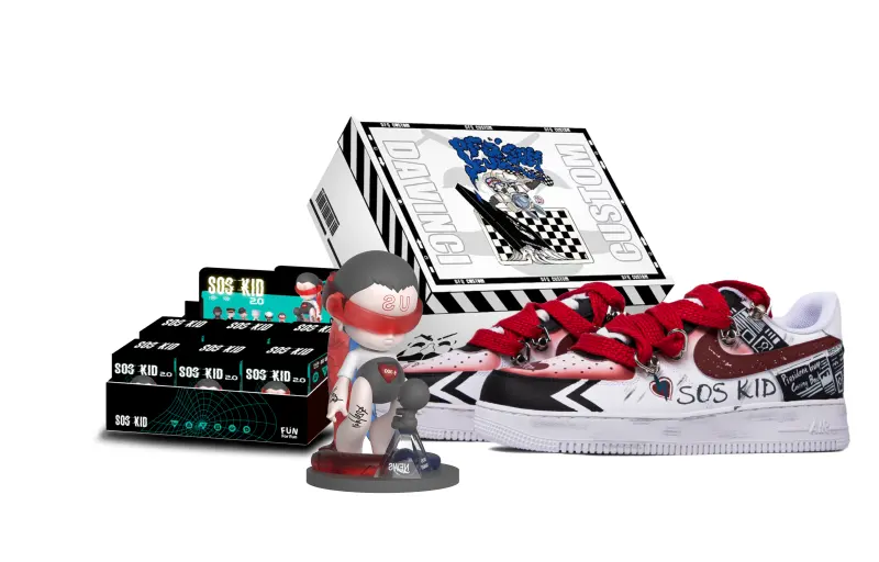Nike Air Force 1 Low top Skateboard Shoes Women's Black White Red