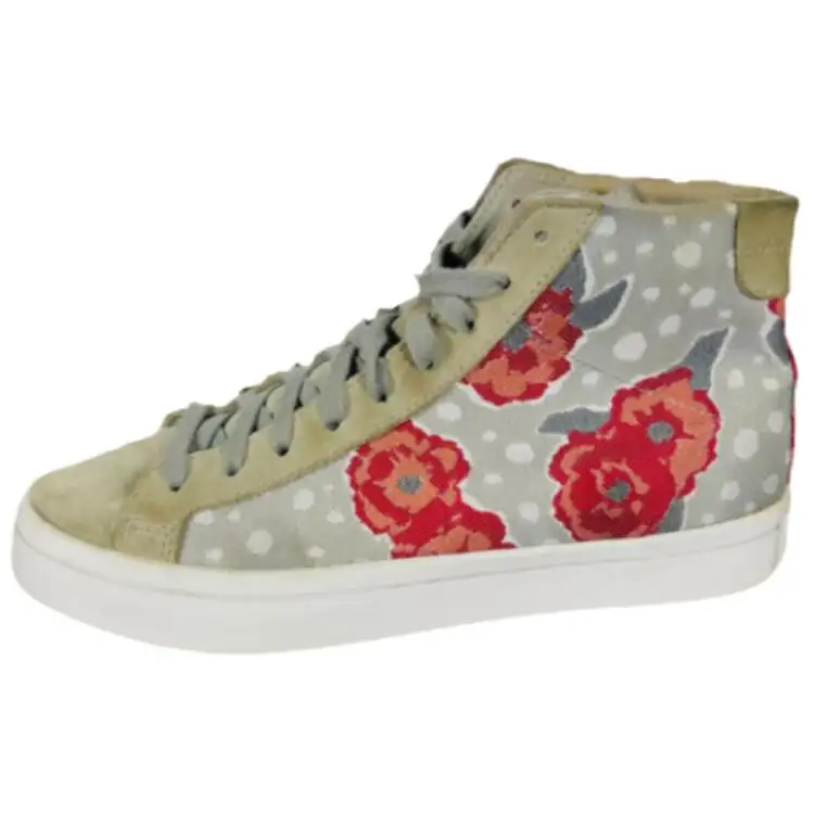 Adidas Originals COURTVANTAGE MID Slip Resistant Abrasion Resistant High top Skateboard Shoes Women's Gray