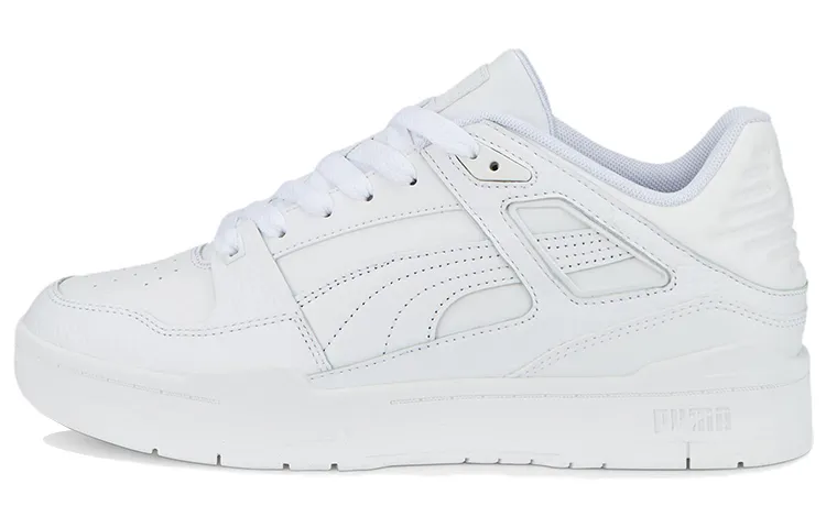 PUMA Slipstream Leather Comfortable Abrasion Resistant Low top Skateboard Shoes Men's White