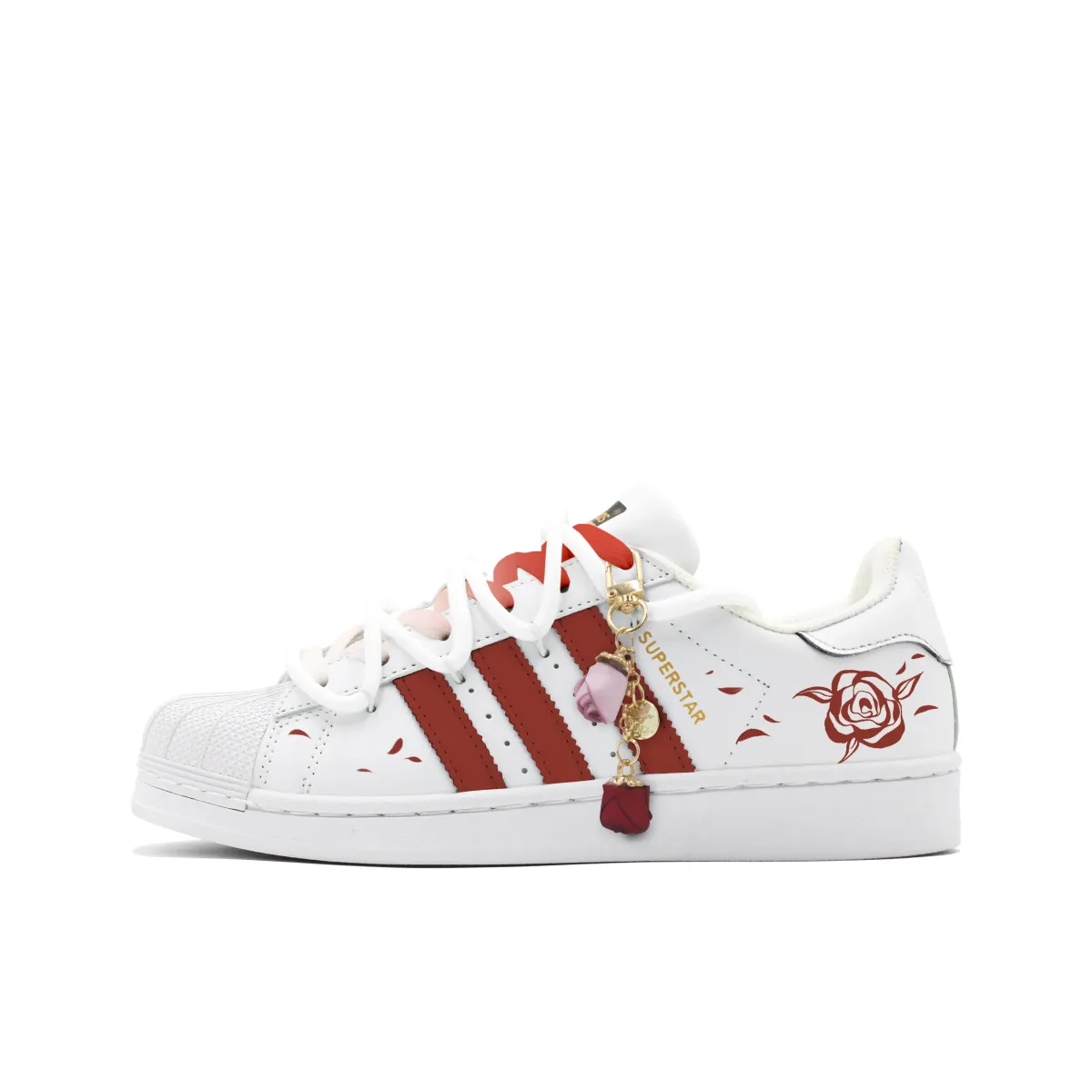 Adidas Originals SUPERSTAR Slip Resistant Abrasion Resistant Low top Skateboard Shoes Unisex White Red