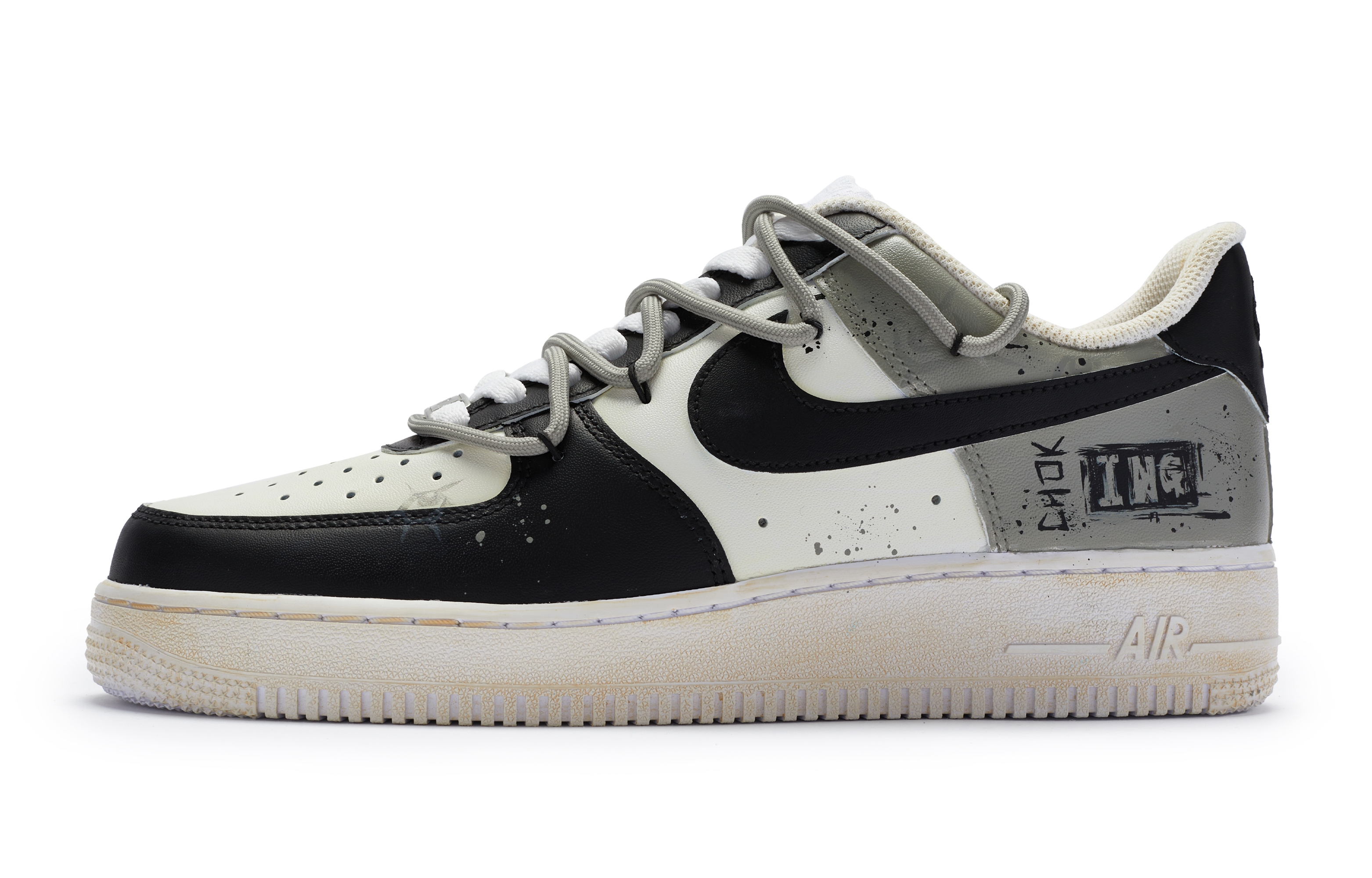 Nike Air Force 1 811 Manufacturing Slip Resistant Slip Resistant Low top Skateboard Shoes Women's Black White Gray