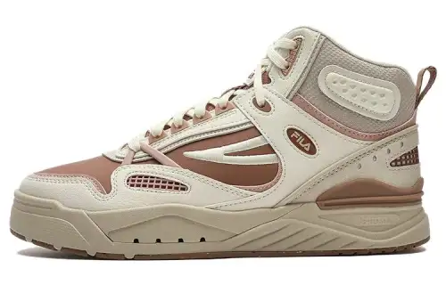 FILA Slam Mid Skate Shoes 'White Beige Brown' Women's
