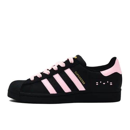 Adidas Originals SUPERSTAR Low top Skateboard Shoes Unisex Black Pink