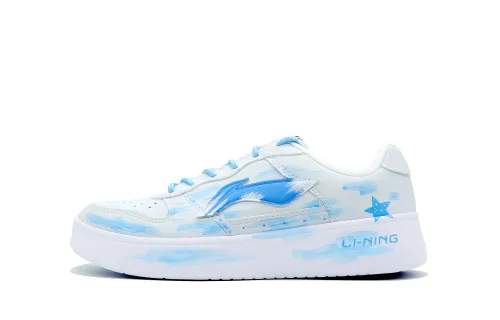 Li Ning Floating Boat Slip Resistant Abrasion Resistant Low top Skateboard Shoes Men's Blue White