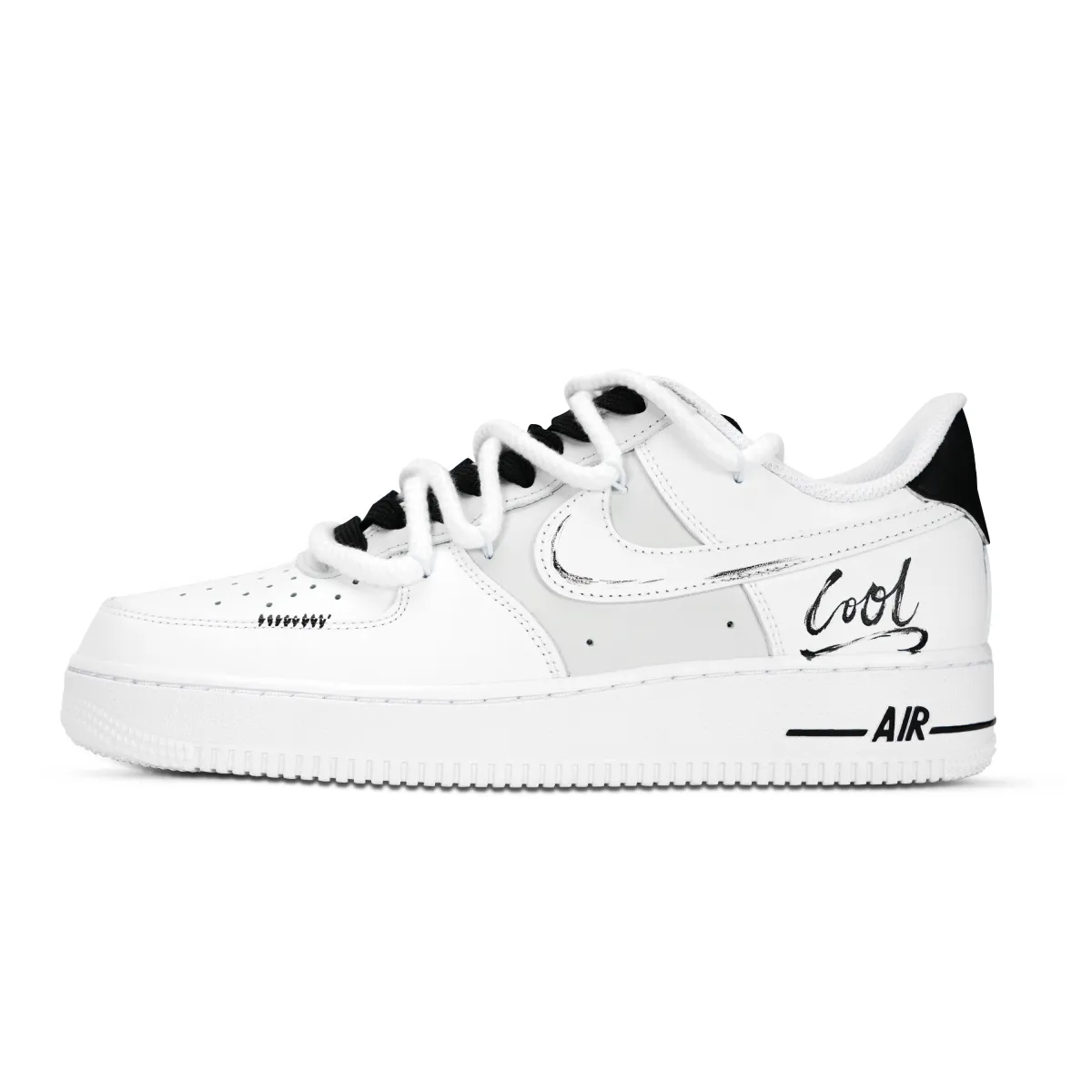 Nike Air Force 1 Slip Resistant, Abrasion Resistant, Breathable Low top Skateboard Shoes Unisex Black White