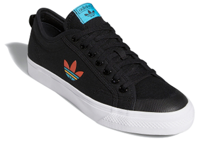 Кеды adidas originals NIZZA Trefoil (черно-сине-оранжевые) — фото 3