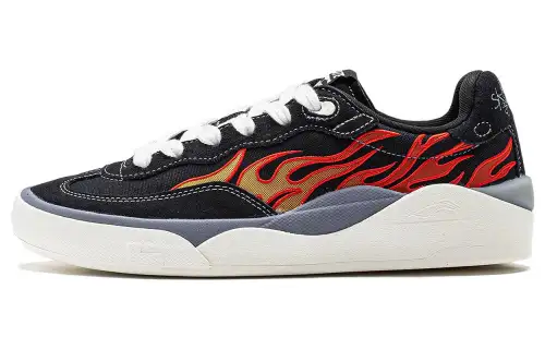 Li Ning Skategeneral Fashion Trend Non slip Lightweight Low top Skateboard Shoes Men's Black