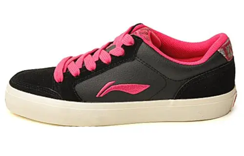 Li Ning Skateboard Shoes Women's Low Top Black/Pink