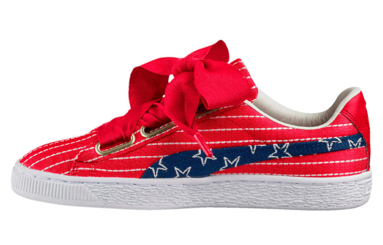 PUMA Basket Collection Skateboard Shoes Women's Low Top Pink/Blue