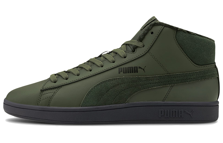 PUMA Smash Collection Skateboard Shoes Men's Mid Top Army Green/Black