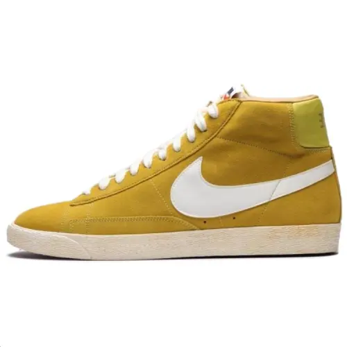 Nike Blazer High Slip Resistant Abrasion Resistant High top Skateboard Shoes Unisex Yellow