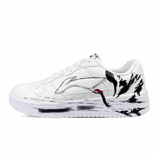 Li Ning Floating Boat Slip Resistant Abrasion Resistant Low top Skateboard Shoes Men's White Black