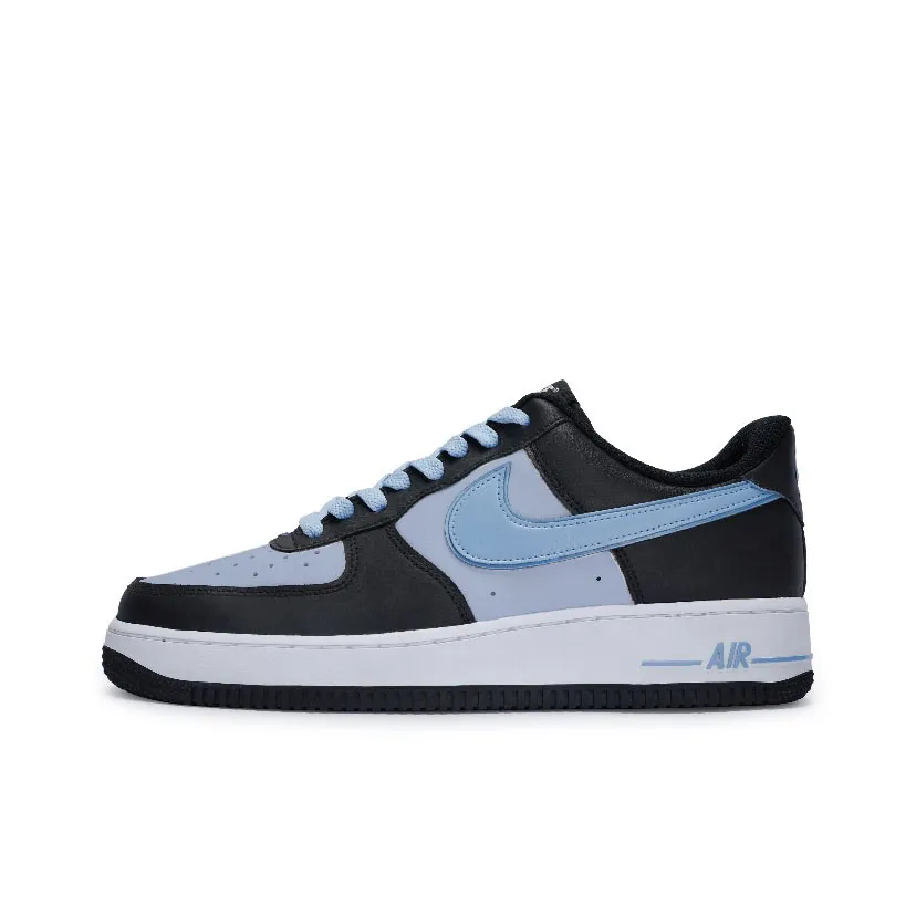 Nike Air Force 1 Slip Resistant Abrasion Resistant Low top Skateboard Shoes Unisex Black Blue