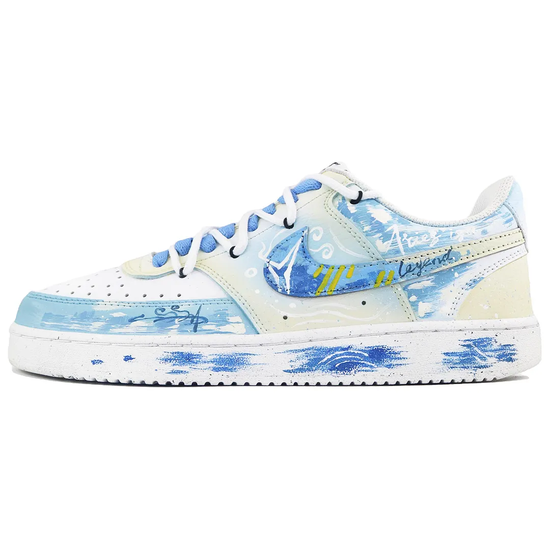 Nike Court Vision 1 Aries Abrasion Resistant Low top Skateboard Shoes Unisex Sky Blue