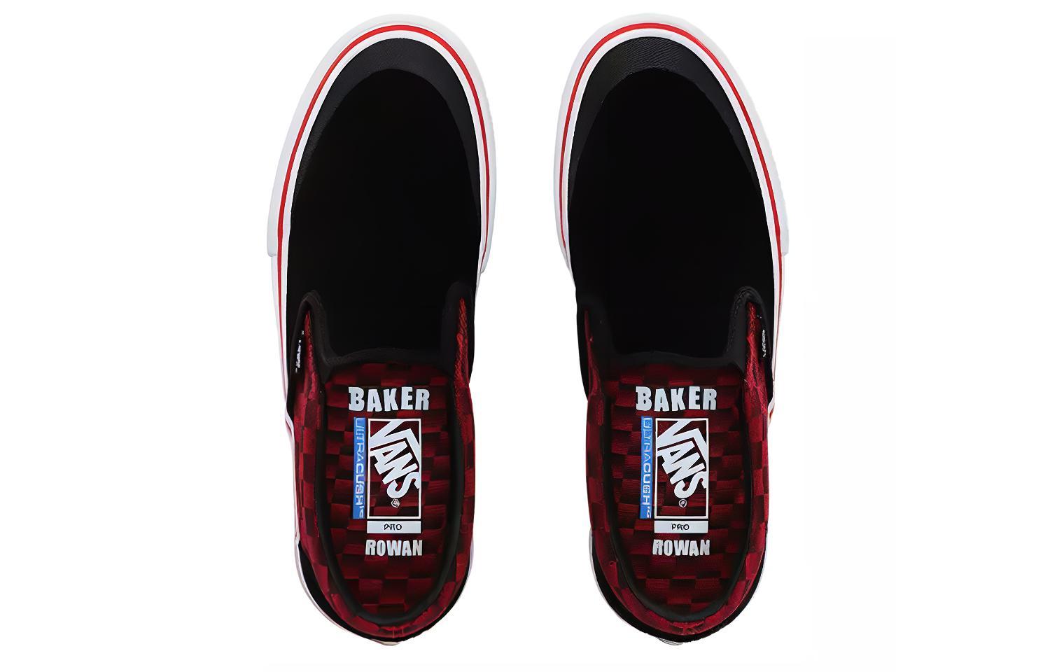 Кеды Vans slip-on Pro (черно-красные) — фото 4