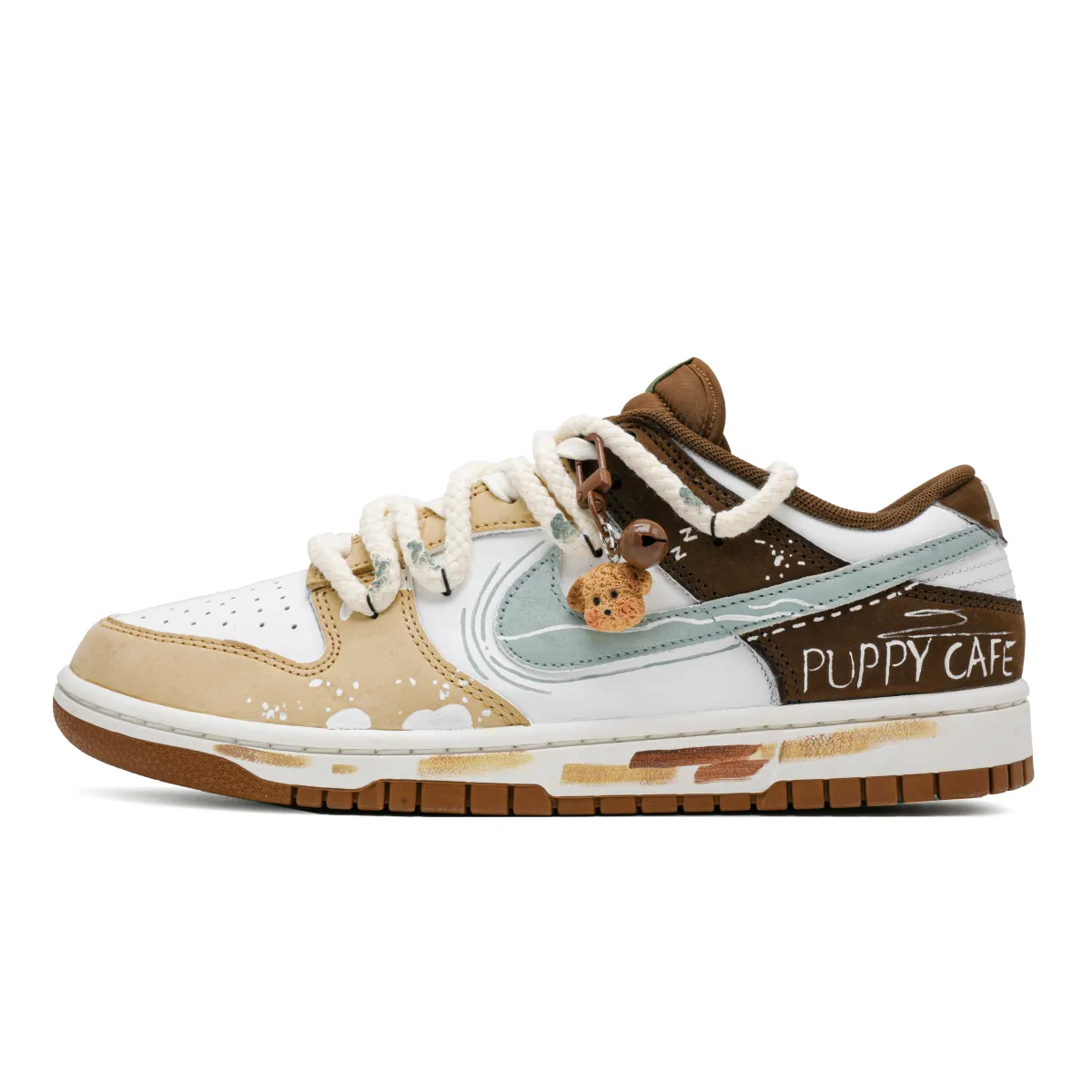 Nike Dunk Puppy Summer Low top Skateboard Shoes Unisex White Brown