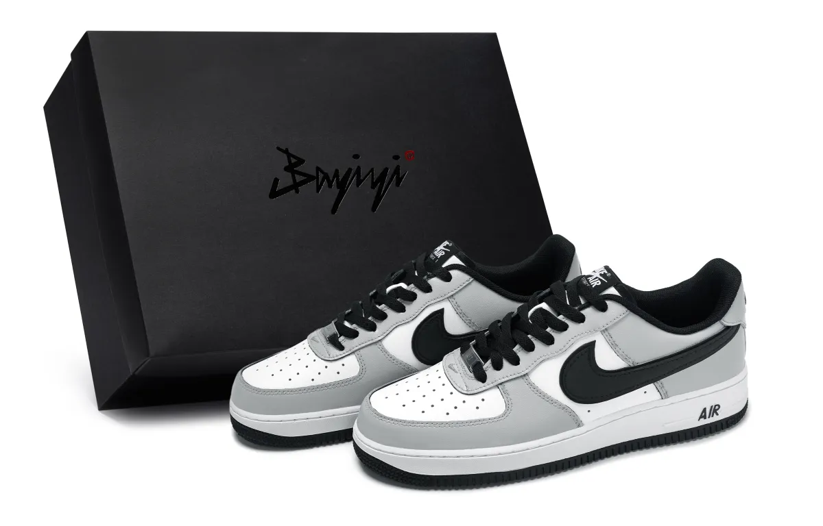 Nike Air Force 1 811 Manufacturing, Cloud Smoke Gray, Special Shoe Box Low top Skateboard Shoes Men's Black White Gray