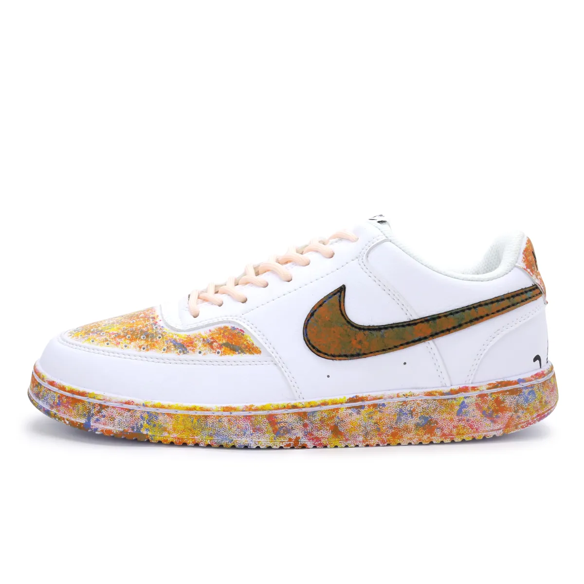Nike Court Vision 1 Fashion Low top Skateboard Shoes Men's White Orange