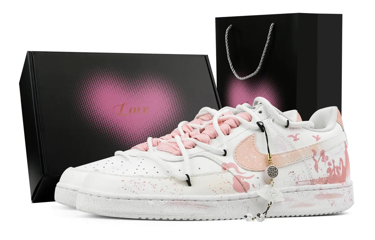 Nike Court Vision 1 Low top Skateboard Shoes Men's White Pink