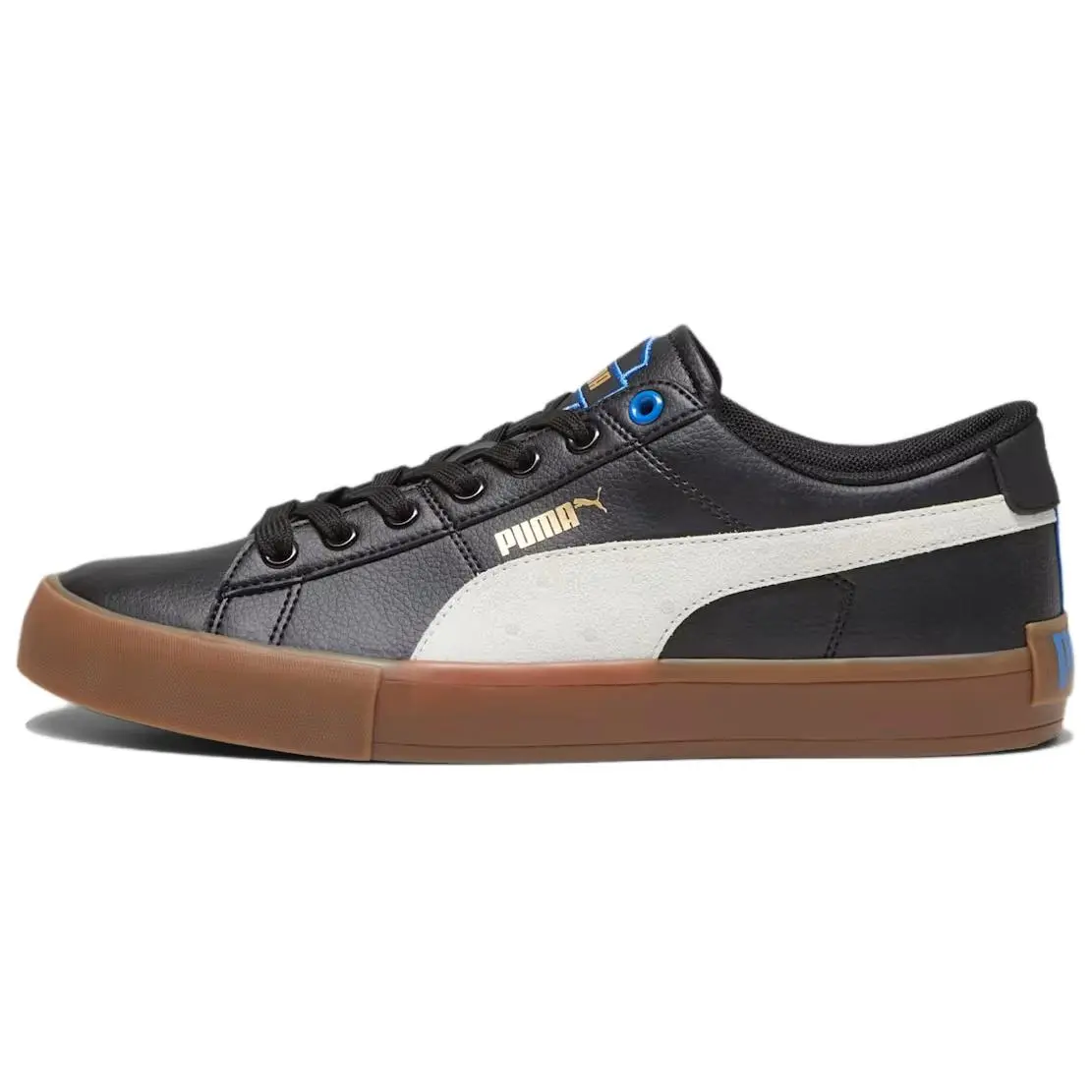 PUMA Bari Comfortable And Lightweight Abrasion Resistant Low top Skateboard Shoes Unisex Black White