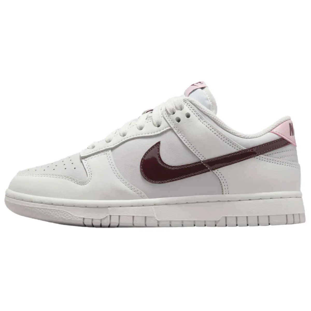 Nike Dunk Leather Low top Skateboard Shoes Women's White Red Pink