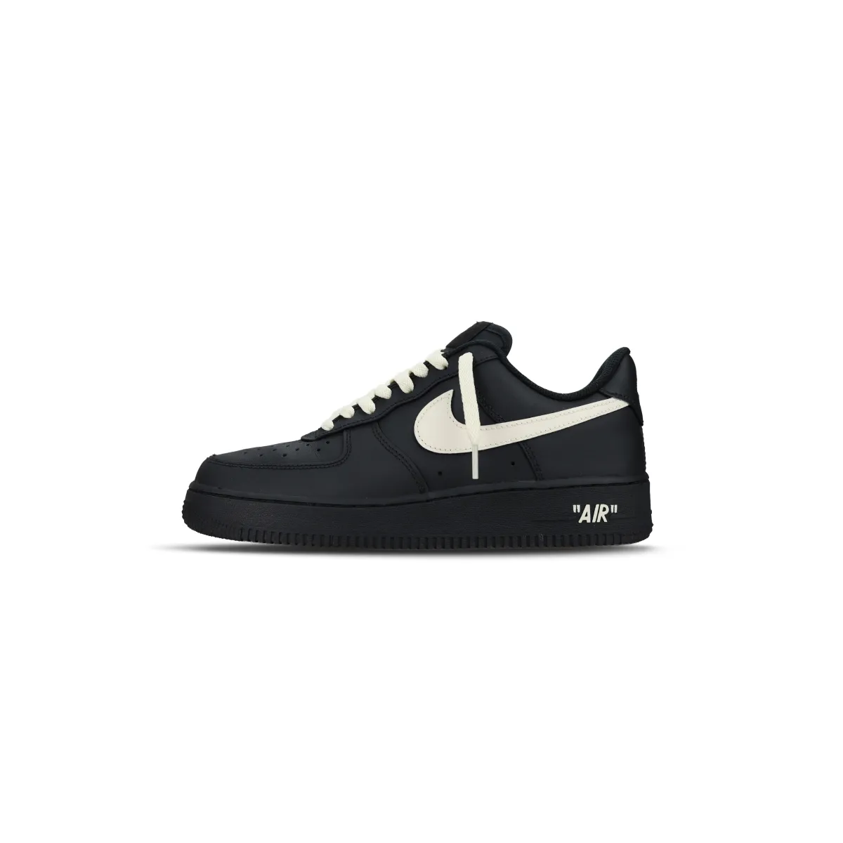Nike Air Force 1 Slip Resistant Abrasion Resistant Low top Skateboard Shoes Unisex Milk Black