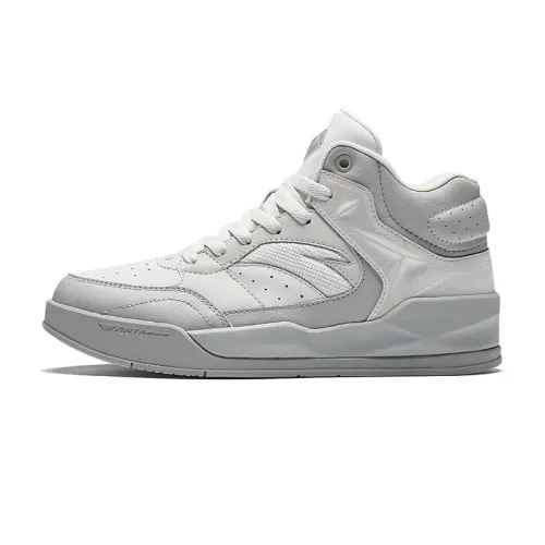 Anta Slip Resistant Abrasion Resistant Slip Resistant Abrasion Resistant High top Skateboard Shoes Women's Gray