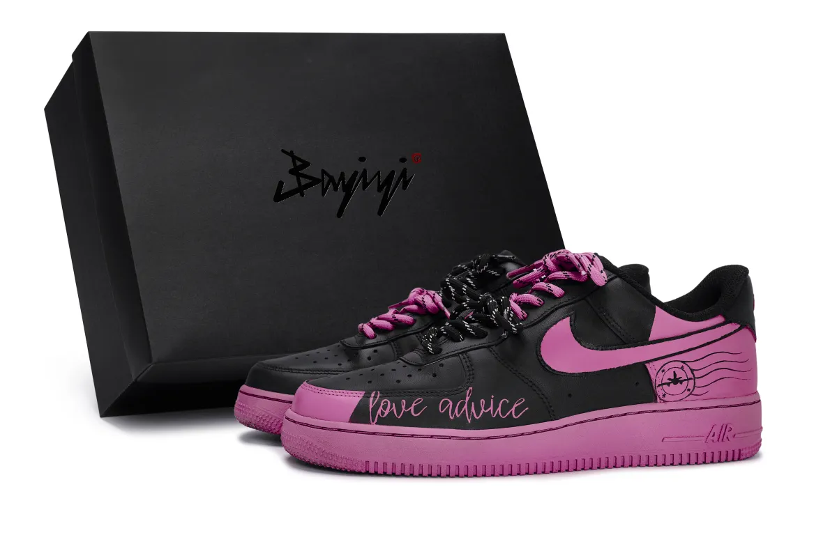 Nike Air Force 1 811 Manufacturing, Love's Advice Black Rose Red, Special Shoe Box Slip Resistant Abrasion Resistant
