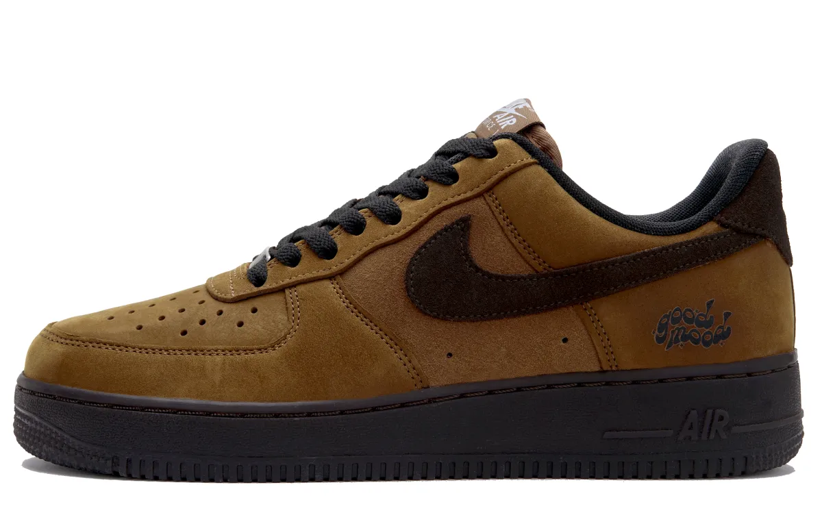 Nike Air Force 1 Slip Resistant Abrasion Resistant Low top Skateboard Shoes Unisex Tan