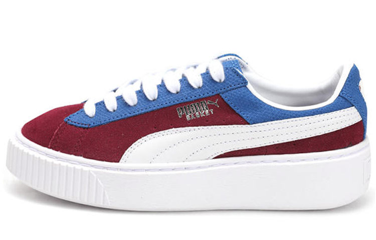 PUMA Basket Collection Skateboard Shoes Women's Low Top White/Red/Blue