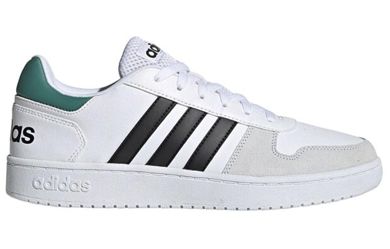Мужские кеды adidas neo Hoops 2.0 (белый / серый / зеленый) — Белый / серый / зелёный — фото 2