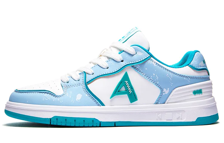 A 1 AK KOH ENTERPRISE Blue And White Porcelain Slip Resistant Abrasion Resistant Low top Skateboard Shoes Unisex