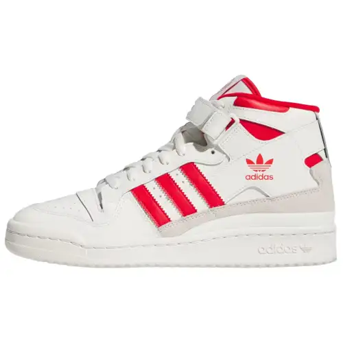 Adidas Originals FORUM Leather, Suede Mid top Skateboard Shoes Unisex White Red