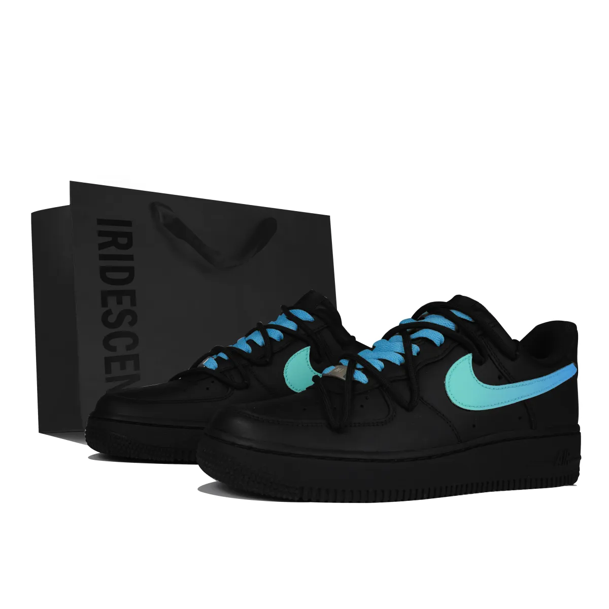 Nike Air Force 1 Low top Skateboard Shoes Unisex Black Blue