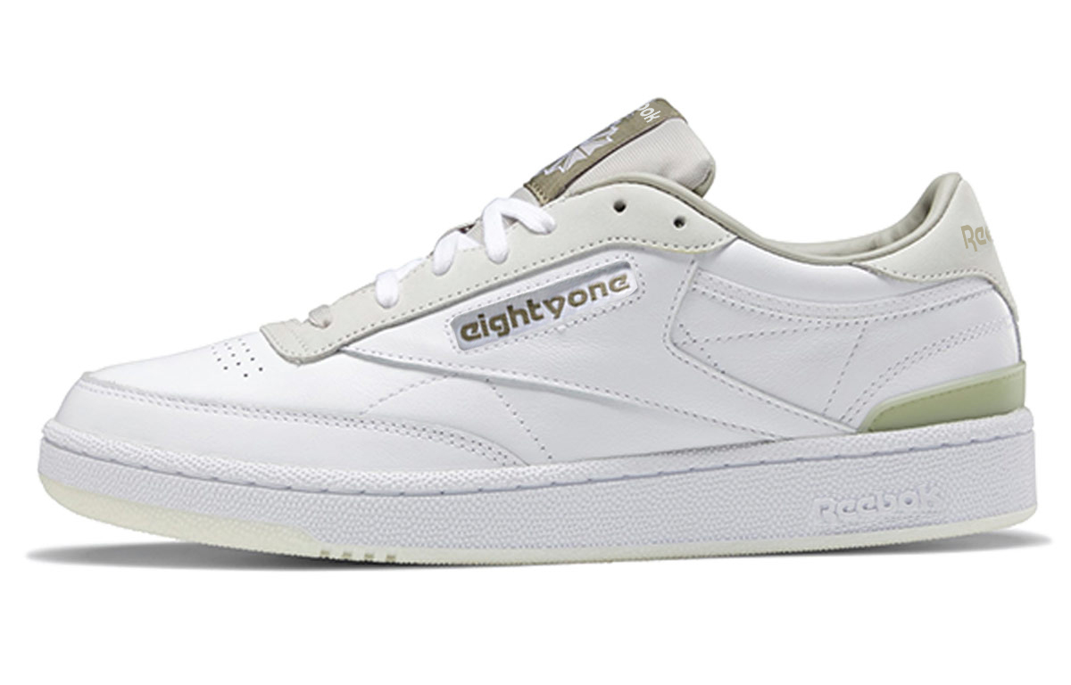 Кеды Reebok Club C 85 (бело-зеленые)