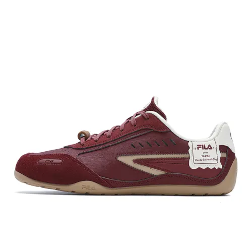 FILA TURBO Coverage Waterproof Cushioning Abrasion Resistant Balance Low top Skateboard Shoes Men's Red White