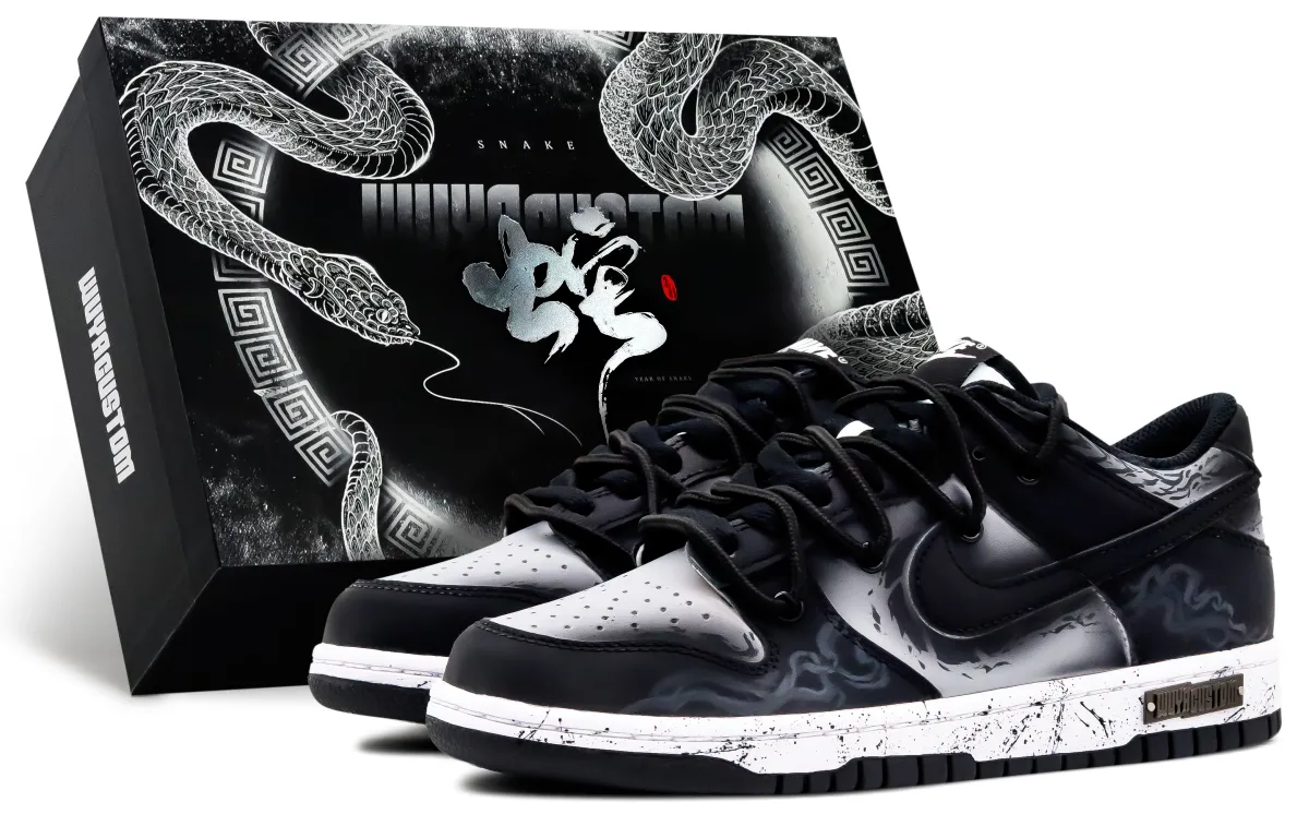 Nike Dunk Slip Resistant Cushioning Abrasion Resistant Low top Skateboard Shoes Unisex Black