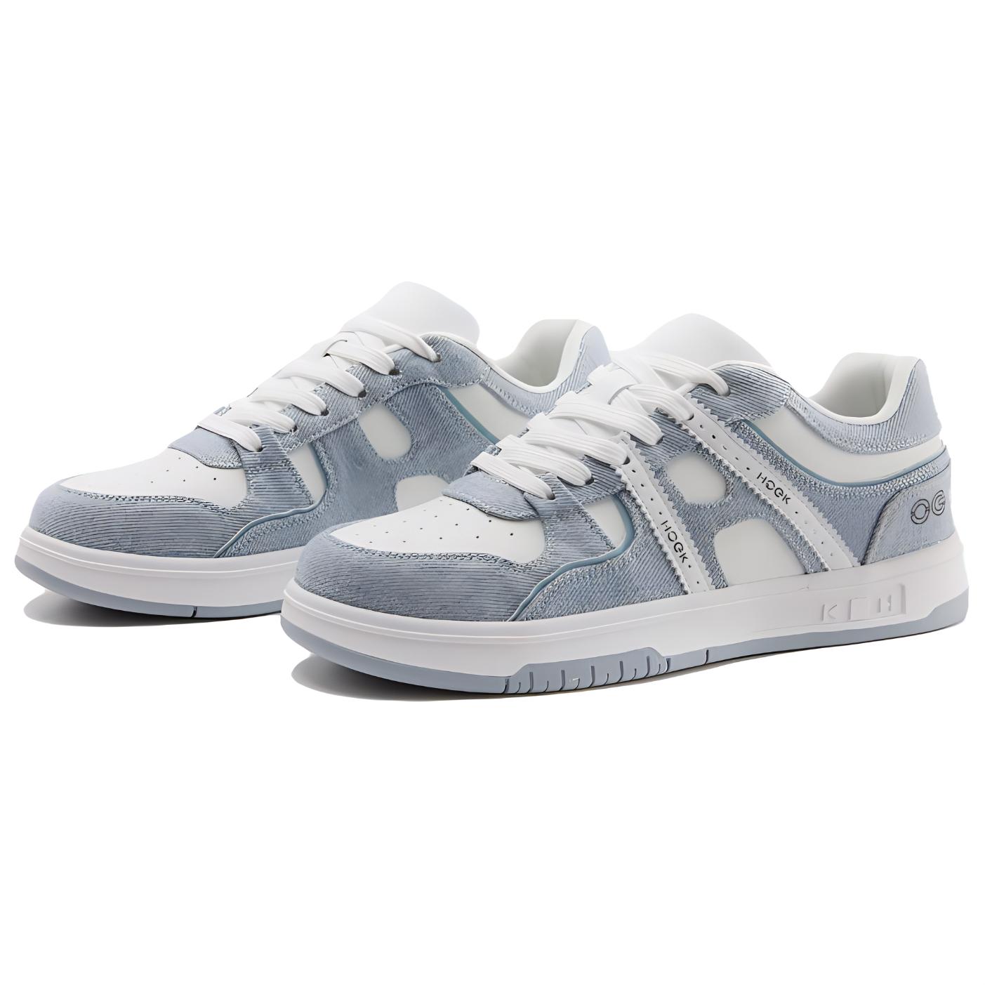 HOGK Cushioning Abrasion Resistant Breathable Low top Skateboard Shoes Unisex White