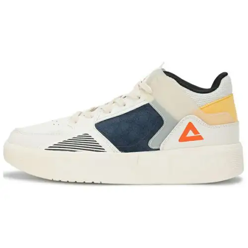 PEAK Lightweight Triangle 1.0 Slip Resistant Abrasion Resistant Mid top Skateboard Shoes Men's Canvas White