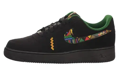 Nike Air Force 1 Cushioning, Wear Resistant Low top Skateboard Shoes Men's Black