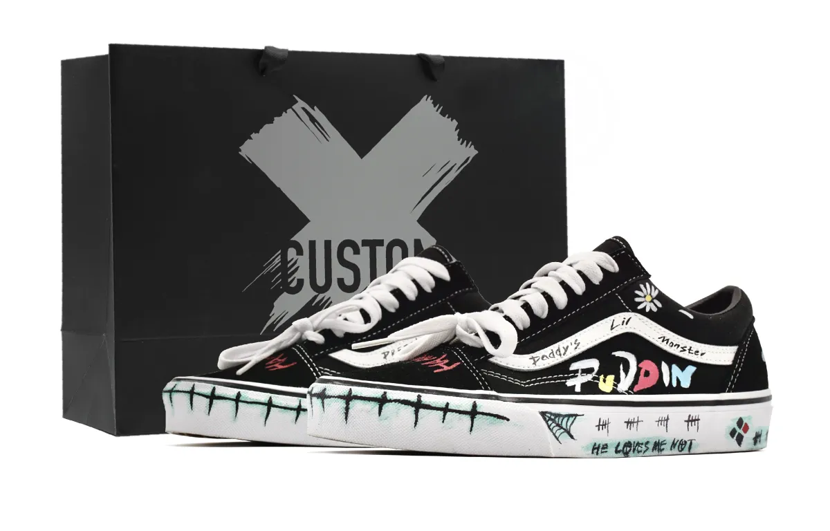 Vans Old Skool Suede Abrasion Resistant Balance Low top Skateboard Shoes Unisex Black White