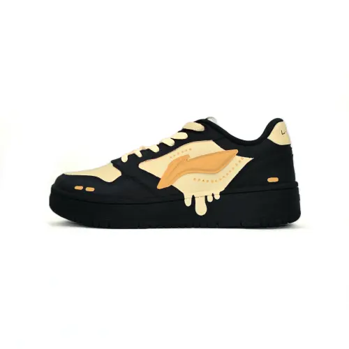 Li Ning Tianji Soft Skateboard Shoes Women's Low Top Black/Yellow