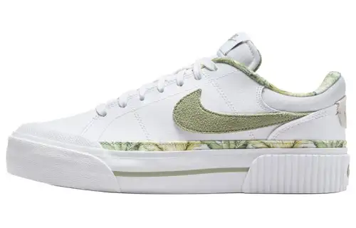 Nike Court Legacy Lift White Multi Color Gum Medium Brown Oil Green Women's