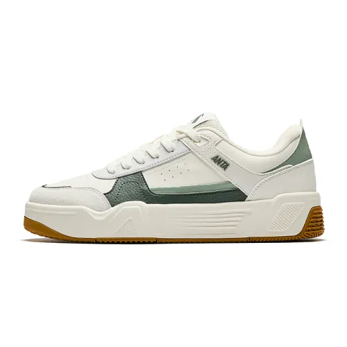 Anta C37 Series Slip Resistant Balance Lightweight Low top Skateboard Shoes Men's White Green